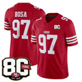 SF.49ers #97 Nick Bosa Red 80th Anniversary Patch 2026 F.U.S.E. Vapor Limited Football Stitched Jersey