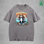 BeaglfizzllaInterest Printed Washed T-Shirt 230G Loose Trendy Fashionable 100%Cotton Short Sleeve Top
