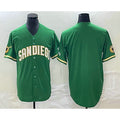 San Diego Padres Blank Green Cool Base Stitched Baseball Jersey