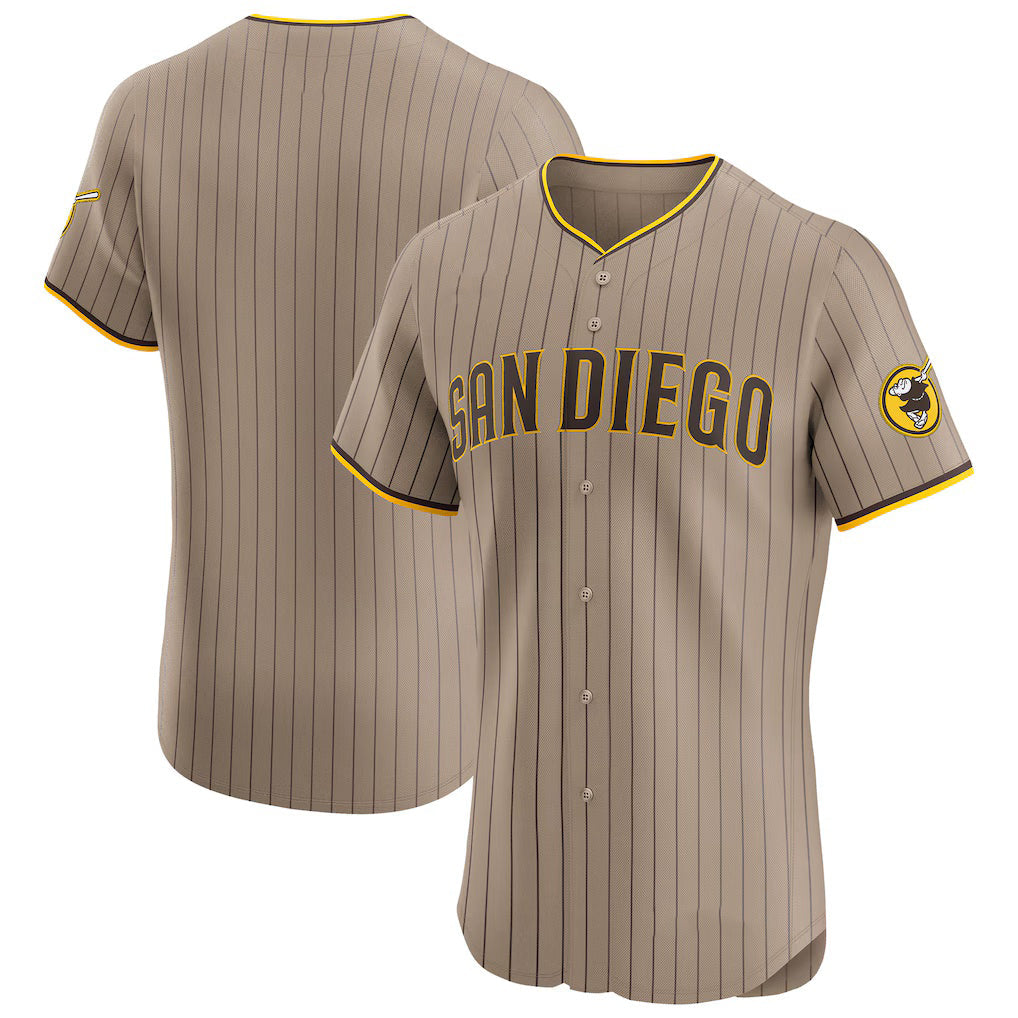 San Diego Padres Sand Alternate Vapor Premier Elite Patch Baseball Jersey