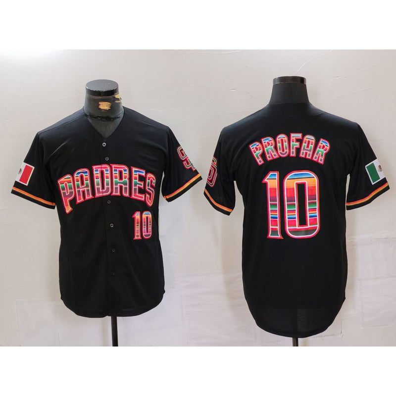 San Diego Padres #10 Jurickson Profar Black Mexico Cool Base Stitched Baseball Jersey