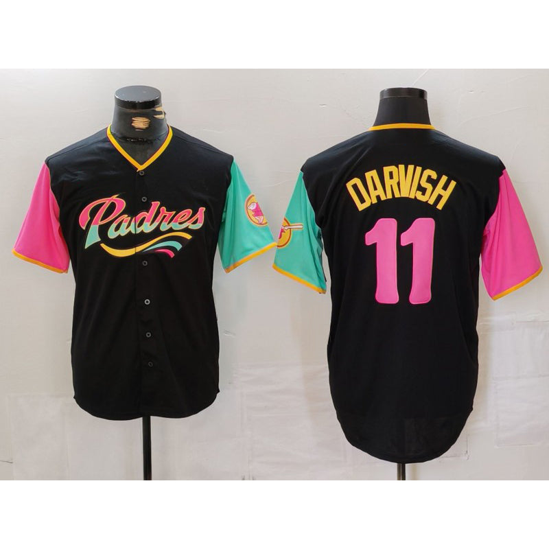 San Diego Padres #11 Yu Darvish Black Fashion Baseball Jersey