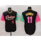 San Diego Padres #11 Yu Darvish Black Player Number Fashion Baseball Jersey