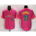San Diego Padres #11 Yu Darvish Pink Player Number Fashion Baseball Jersey