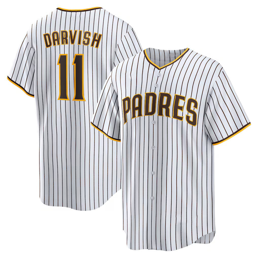 San Diego Padres #11 Yu Darvish White Home Replica Player Baseball Jersey