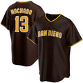 San Diego Padres #13 Manny Machado Brown Alternate Replica Player Baseball Jersey
