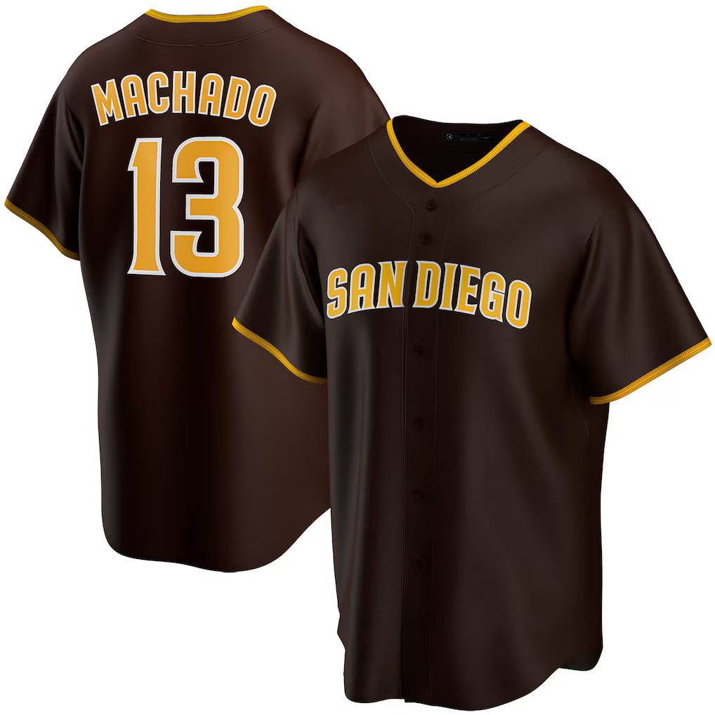 San Diego Padres #13 Manny Machado Brown Alternate Replica Player Baseball Jersey