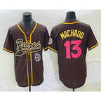 San Diego Padres #13 Manny Machado Brown NEW 2023 City Connect Cool Base Stitched Baseball Jersey