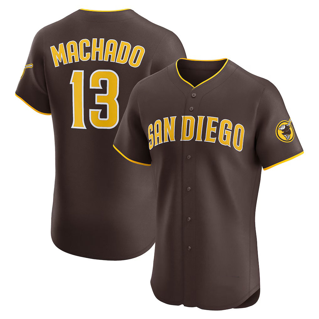 San Diego Padres #13 Manny Machado Brown Road Elite Baseball Jersey