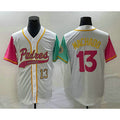 San Diego Padres #13 Manny Machado Number White NEW 2023 City Connect Cool Base Stitched Baseball Jersey
