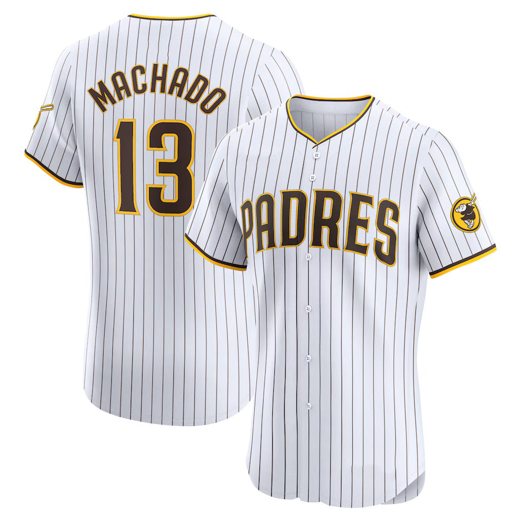 San Diego Padres #13 Manny Machado White Home Elite Baseball Jersey