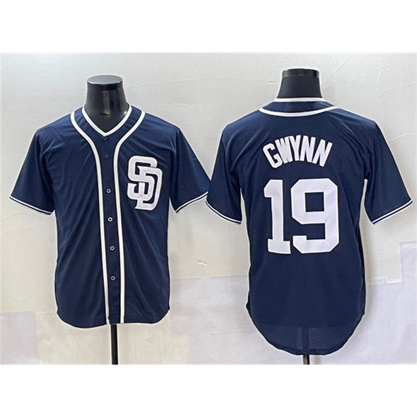 San Diego Padres #19 Tony Gwynn Navy Cool Base Stitched Baseball Jersey