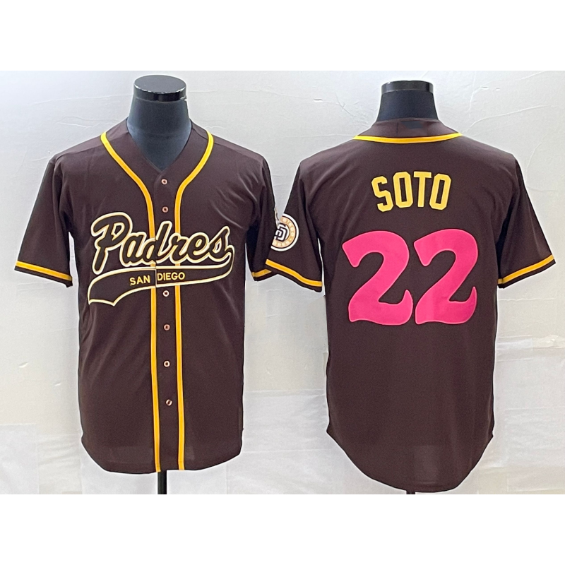 San Diego Padres #22 Juan Soto Brown NEW 2023 City Connect Cool Base Stitched Baseball Jersey