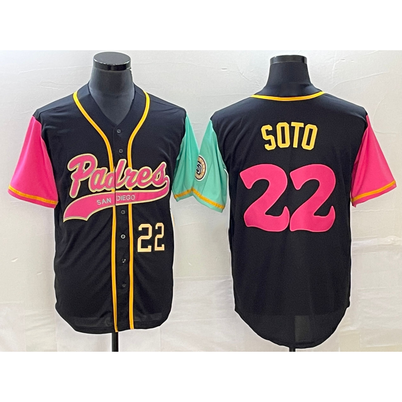 San Diego Padres #22 Juan Soto Number Black NEW 2023 City Connect Cool Base Stitched Baseball Jersey