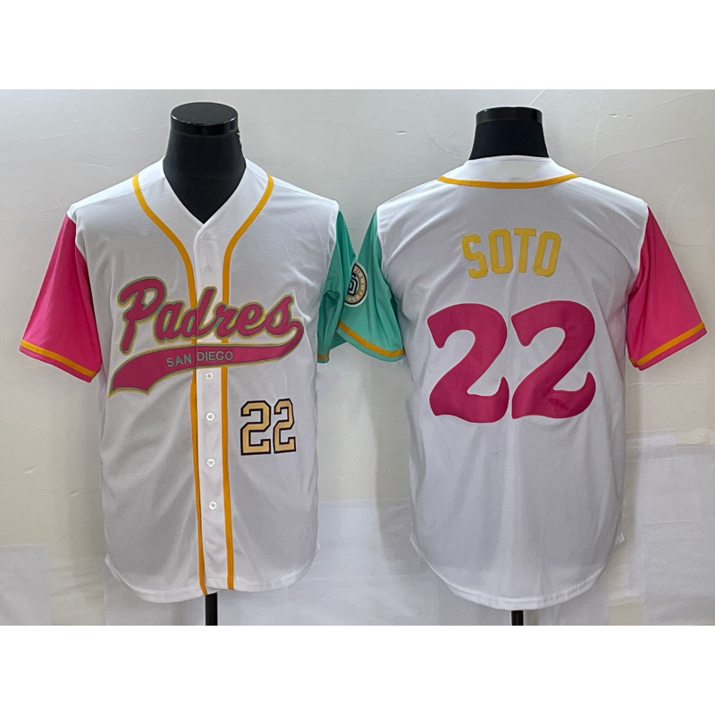 San Diego Padres #22 Juan Soto Number White NEW 2023 City Connect Cool Base Stitched Baseball Jersey