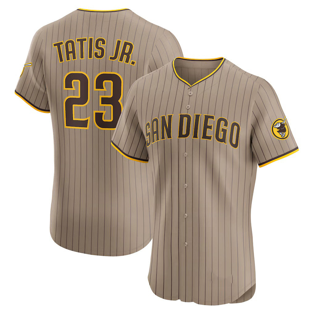San Diego Padres #23 Fernando Tatis Jr. Khaki Sand Elite Baseball Jersey
