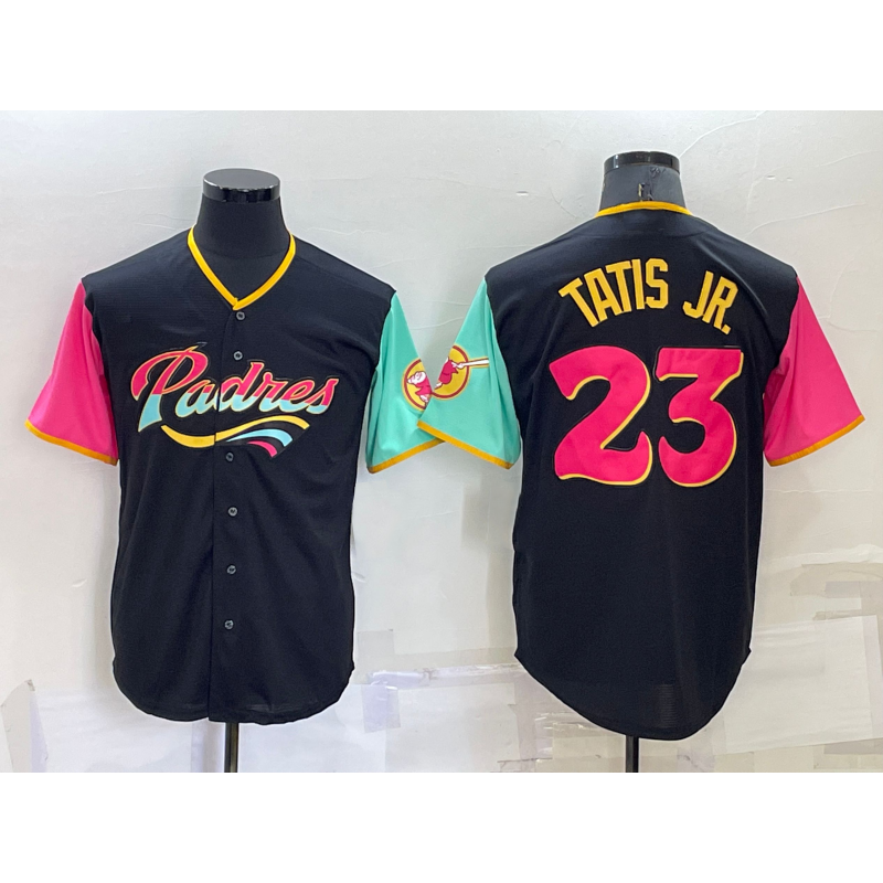 San Diego Padres #23 Fernando Tatis Jr Black 2022 City Connect Cool Base Stitched Baseball Jersey