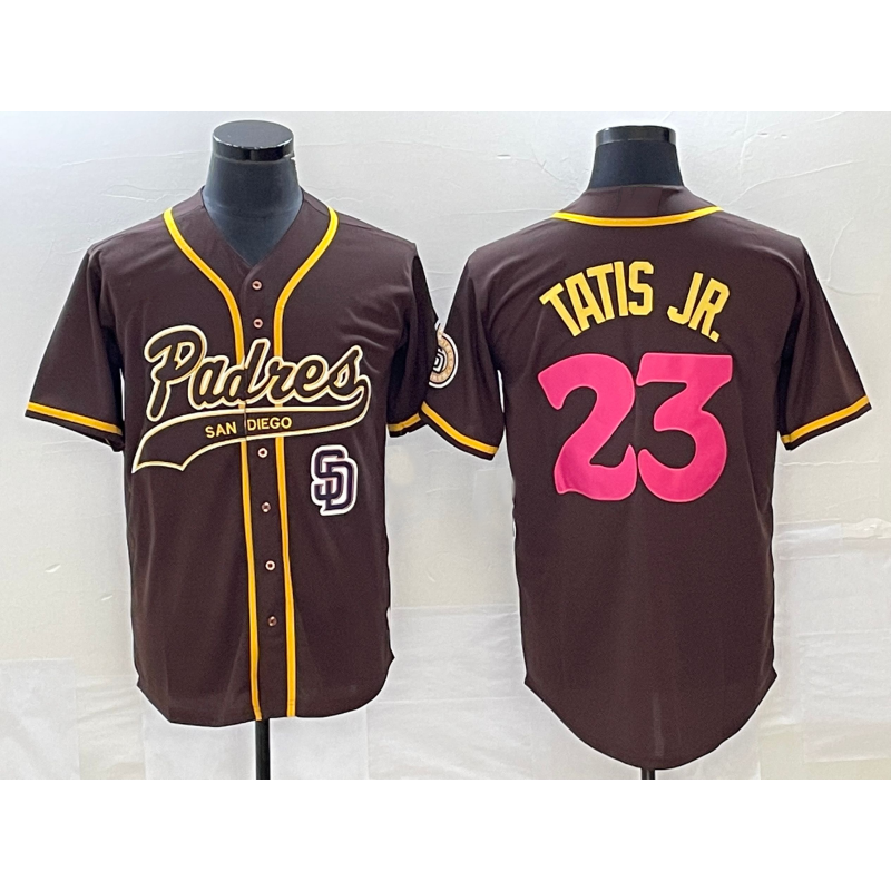San Diego Padres #23 Fernando Tatis Jr Brown NEW 2023 City Connect Cool Base Stitched Baseball Jersey