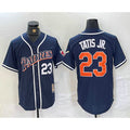 San Diego Padres #23 Fernando Tatis Jr Navy Blue Stitched Cool Base Throwback Baseball Jersey