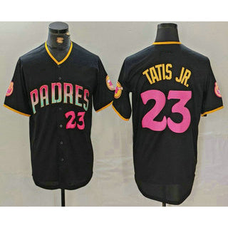 San Diego Padres #23 Fernando Tatis Jr Number Black 20th Anniversary Cool Base Stitched Baseball Jersey