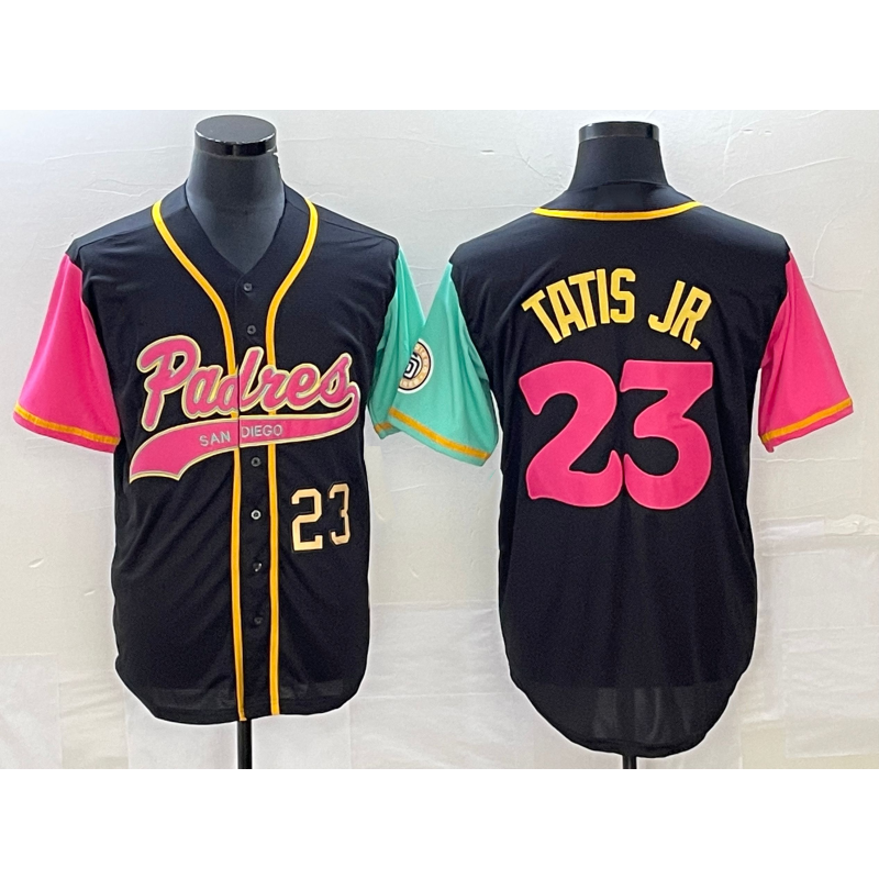 San Diego Padres #23 Fernando Tatis Jr Number Black NEW 2023 City Connect Cool Base Stitched Baseball Jersey