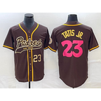 San Diego Padres #23 Fernando Tatis Jr Number Brown NEW 2023 City Connect Cool Base Stitched Baseball Jersey