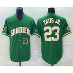San Diego Padres #23 Fernando Tatis Jr Number Green Cool Base Stitched Baseball Jersey