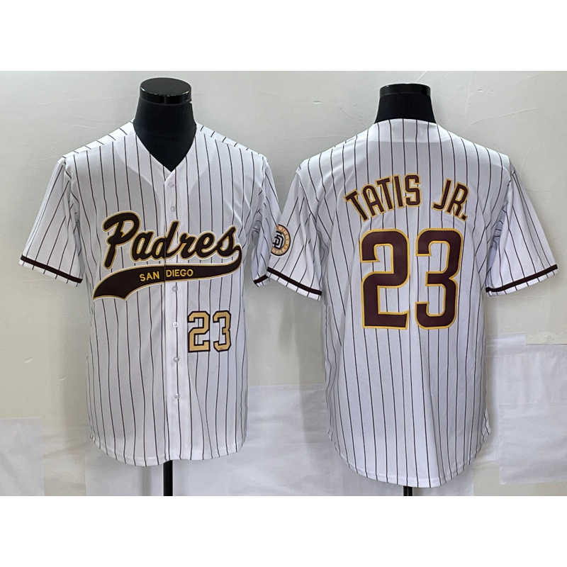 San Diego Padres #23 Fernando Tatis Jr Number White NEW 2023 Cool Base Stitched Baseball Jersey