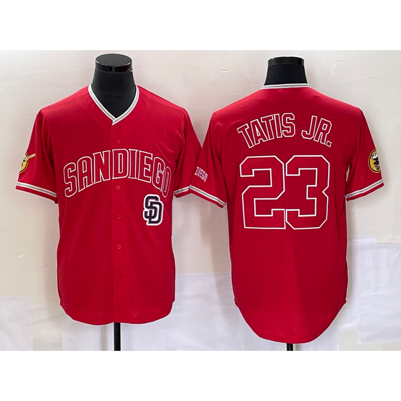 San Diego Padres #23 Fernando Tatis Jr Red NEW 2023 Cool Base Stitched Baseball Jersey