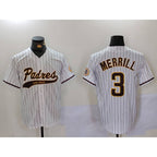 San Diego Padres #3 Jackson Merrill White 2023 Cool Base Stitched Baseball Jersey