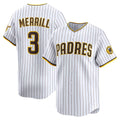 San Diego Padres #3 Jackson Merrill White Home Limited Player Baseball Jersey