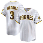 San Diego Padres #3 Jackson Merrill White Home Limited Player Baseball Jersey