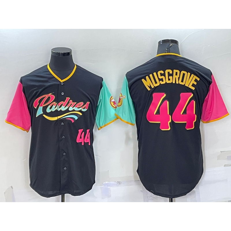 San Diego Padres #44 Joe Musgrove Number Black 2022 City Connect Cool Base Stitched Baseball Jersey