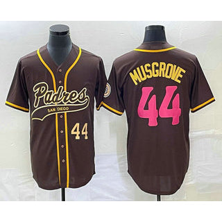 San Diego Padres #44 Joe Musgrove Number Brown NEW 2023 City Connect Cool Base Stitched Baseball Jersey