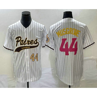 San Diego Padres #44 Joe Musgrove Number White Pinstripe 2023 City Connect Cool Base Stitched Baseball Jersey