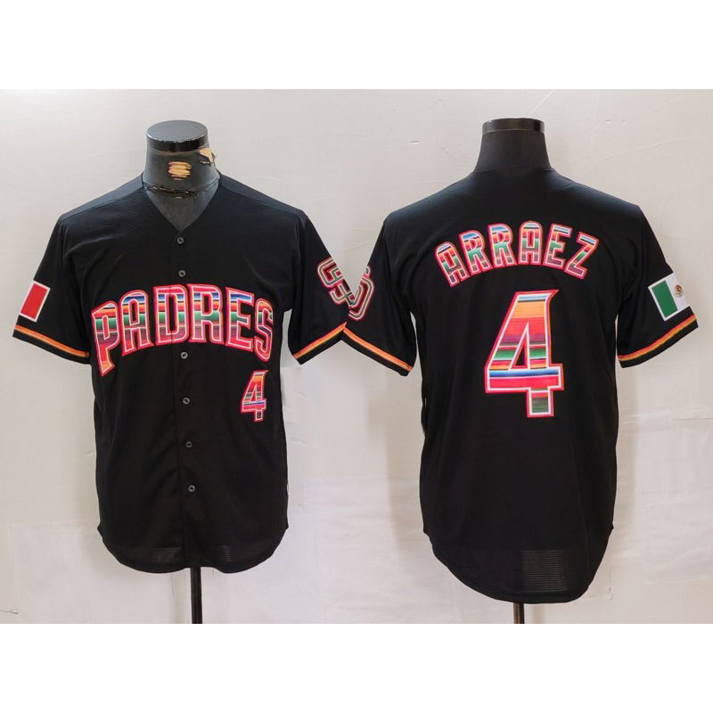 San Diego Padres #4 Luis Arraez Black Mexico Cool Base Stitched Baseball Jersey