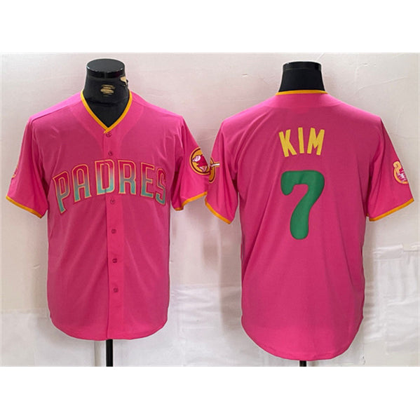 San Diego Padres #7 Ha-Seong Kim Pink Cool Base Stitched Baseball Jersey