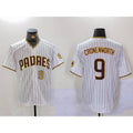 San Diego Padres #9 Jake Cronenworth White Team Logo Stitched Cool Base Stitched Baseball Jersey