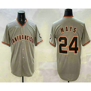San Francisco Giants #24 Willie Mays Grey Limited Stitched Baseball Jersey