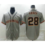 San Francisco Giants #28 Buster Posey Grey Stitched Cool Baseball Jersey