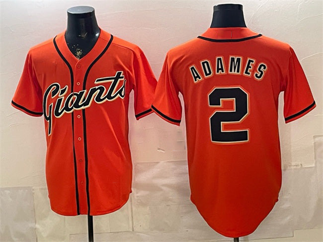 San Francisco Giants #2 Willy Adames Orange Cool Base Stitched Baseball Jersey