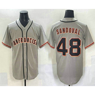 San Francisco Giants #48 Pablo Sandoval Grey Cool Base Stitched Baseball Jersey