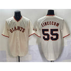 San Francisco Giants #55 Tim Lincecum Cream 2024 Home Limited Stitched Baseball Jersey