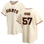 San Francisco Giants #57 Alex Wood Cream Home Baseball Jersey