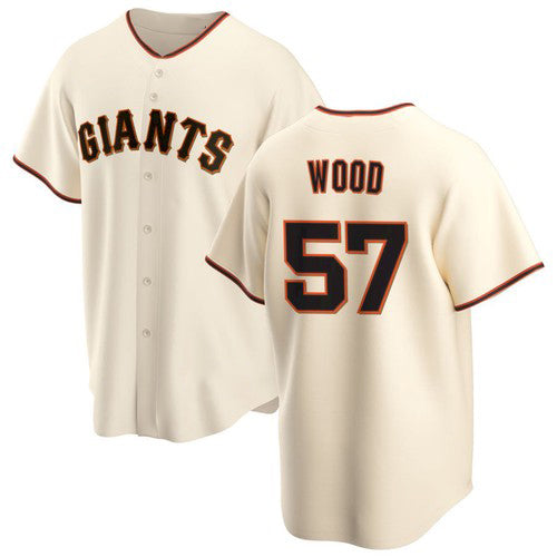 San Francisco Giants #57 Alex Wood Cream Home Baseball Jersey