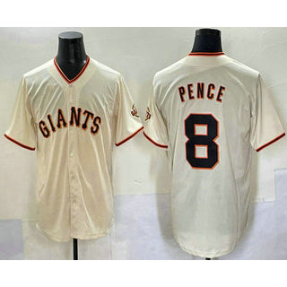 San Francisco Giants #8 Hunter Pence Cream Limited Stitched Baseball Jersey