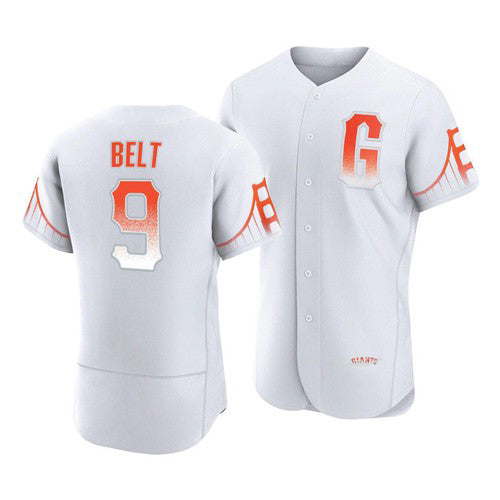 San Francisco Giants #9 Brandon Belt White 2021 City Connect Flex Baseball Jersey