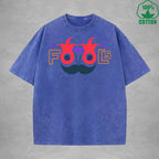 April Fool Days Interest Printed Washed T-Shirt 230G Multicolor Loose Trendy Fashionable 100%Cotton Short Sleeve Top