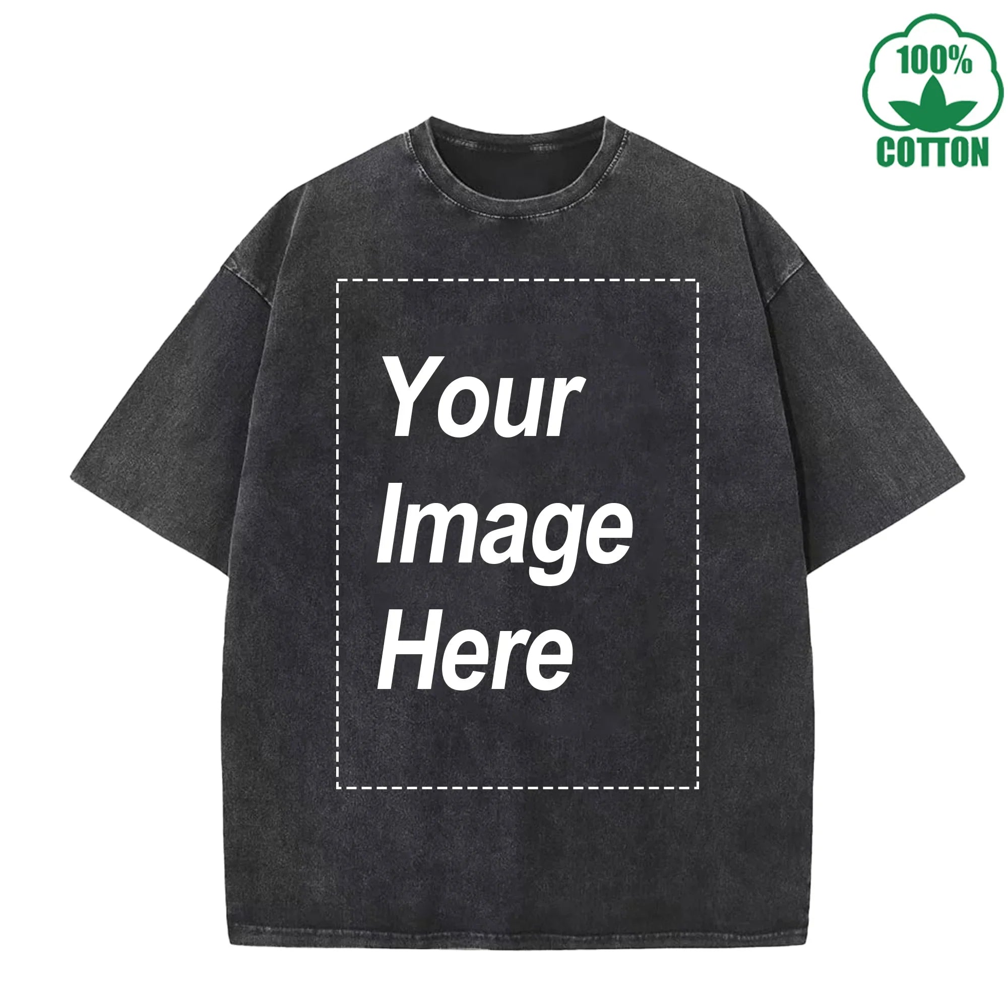 230g Heavy Men Women Washed Vintage Customized Print Oversized T-Shirts Street Hip Hop Punk Harajuku Casual 100%Cotton Short