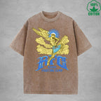 Deity American Retro 230G Washed T-Shirt Available in Multiple Colors Fashionable Pure Cotton Short Sleeve